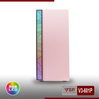 [ CASE NEW Hồng và Trắng] Case VSP V3-601P Và V3-601W Có Sẵn LED RGB Và nắp hông trong suốt.