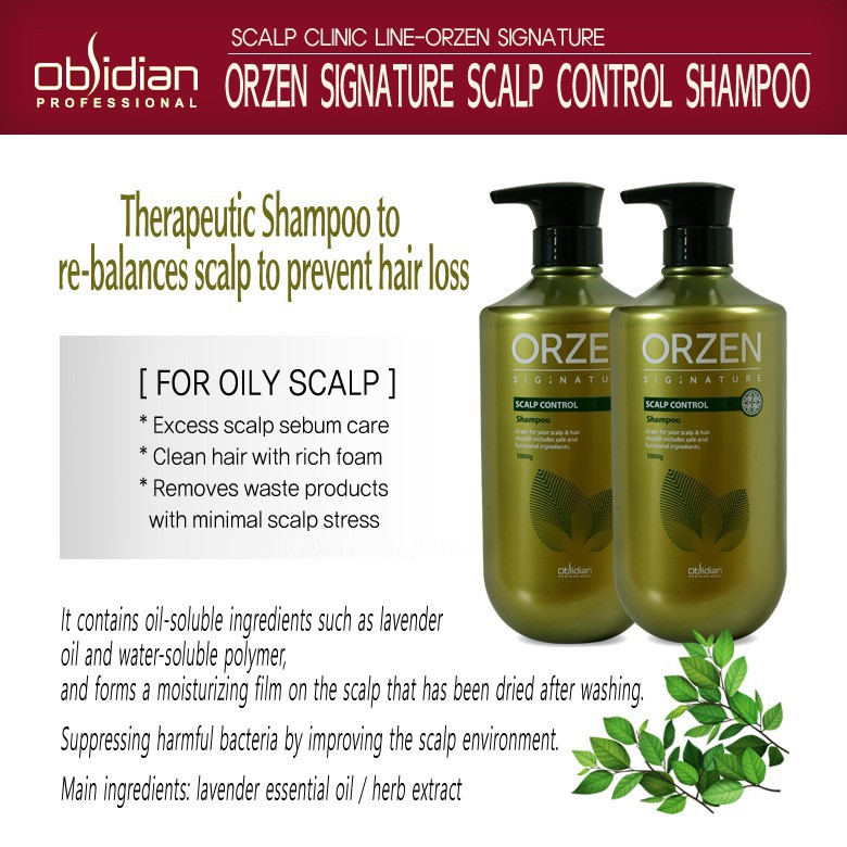 👉 Dầu gội tăng cường tăng trưởng tóc dành cho da dầu/da gàu ORZEN Scalp Control Shampoo 1000ml