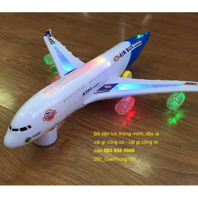 Máy bay đồ chơi airbus a380 2 tầng xoay 360 độ tìm đường