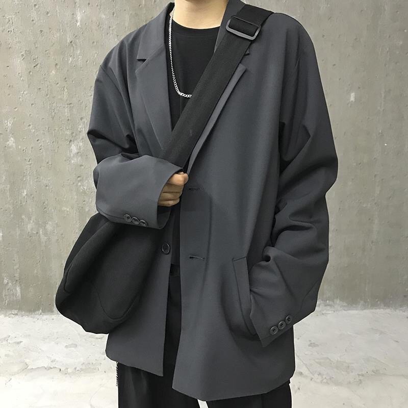 Áo blazer trơn dáng over size đứng