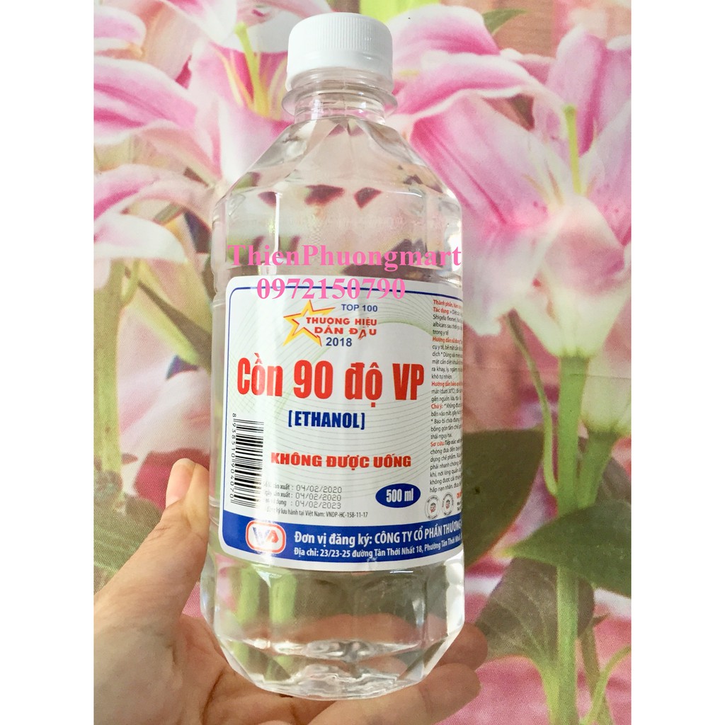 Cồn Trắng 90 độ Vĩnh Phúc sát khuẩn 500ml/ chai - Cồn trắng 90 độ VP