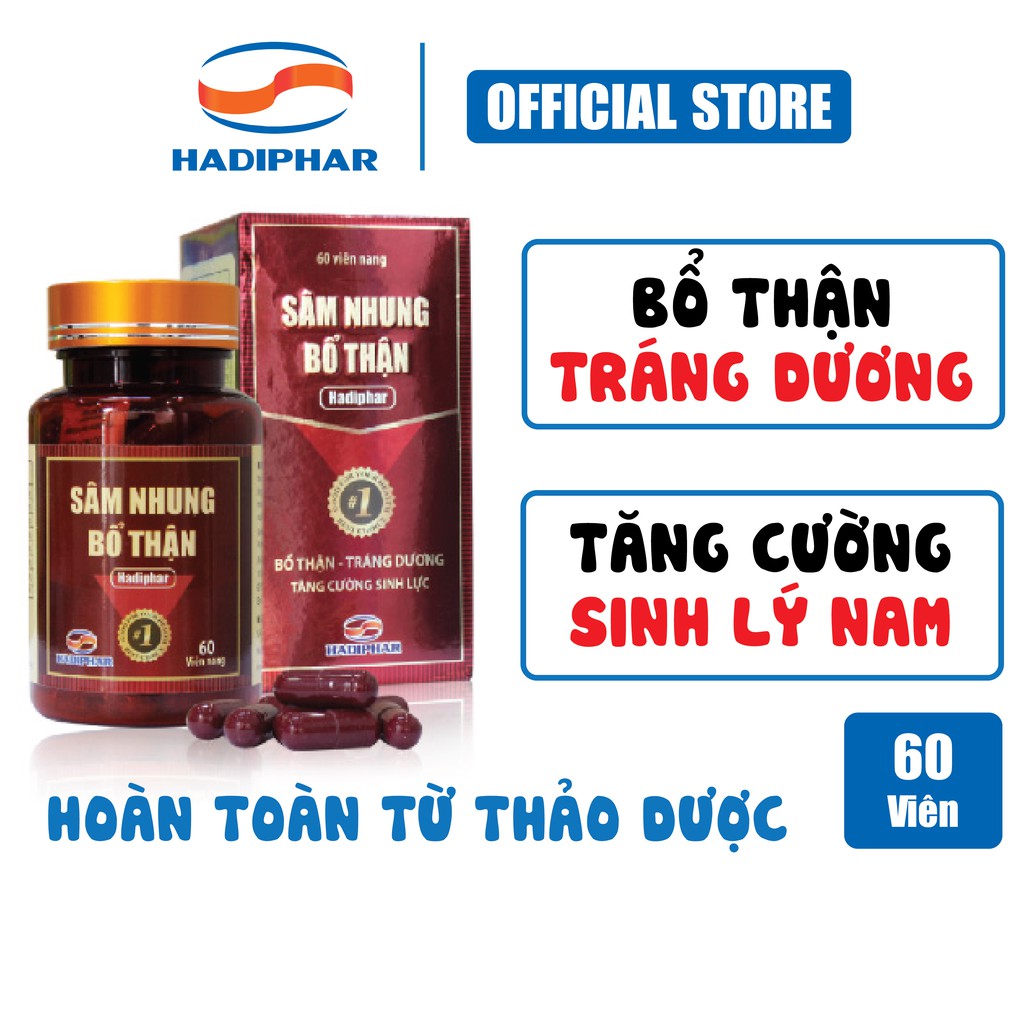 Viên uống Sâm nhung bổ thận Hadiphar ❤️FREESHIP❤️Hỗ trợ bổ thận, tráng dương, tăng cường sinh lý nam[Hàng chính hãng]