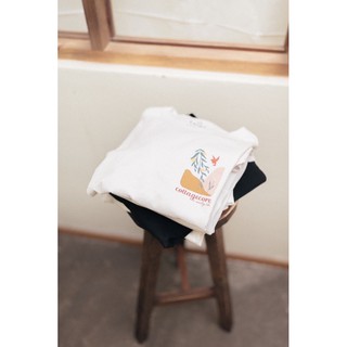 Áo thun in trắng đen cotton 🍄Cottagecore 🍄