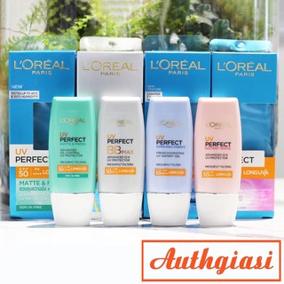 Kem chống nắng LOreal UV Perfect Matte & Fresh / BB Max / Super Aqua Essence / Instant White L'Oreal Spf50 PA++++ 30ml
