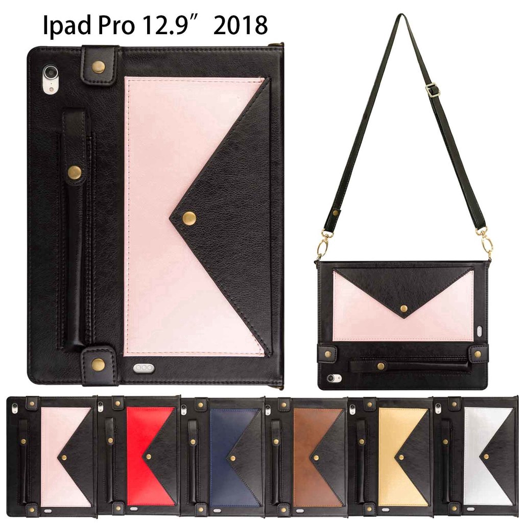 Ốp điện thoại bằng da có dây đeo vai kèm ngăn đựng bút cho Apple iPad Pro 12.9 inch 12.9" 2015 2017 2018 2020 | BigBuy360 - bigbuy360.vn