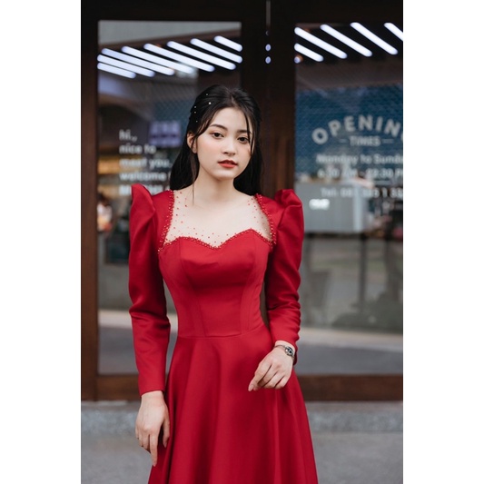 Váy cưới đi bàn cô dâu tay dài