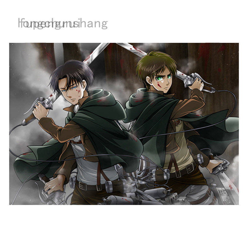 Longchunshang Tranh Treo Tường In Hình Anime Attack On Titan 4 Phong Cách Nhật Bản Kích Thước 30x45cm