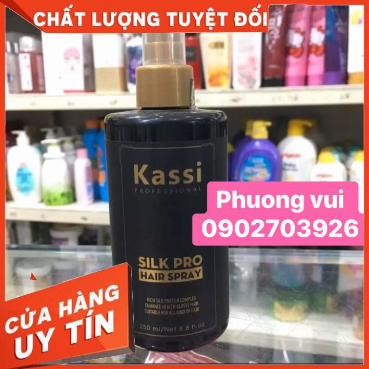 [TẬN GỐC] xịt duongx tóc ,sữa duongx tóc Kassi Silk Pro 250ml cấp ẩm , nuôi dưỡng tóc khỏe , cải thiện tóc phục hồi hư t