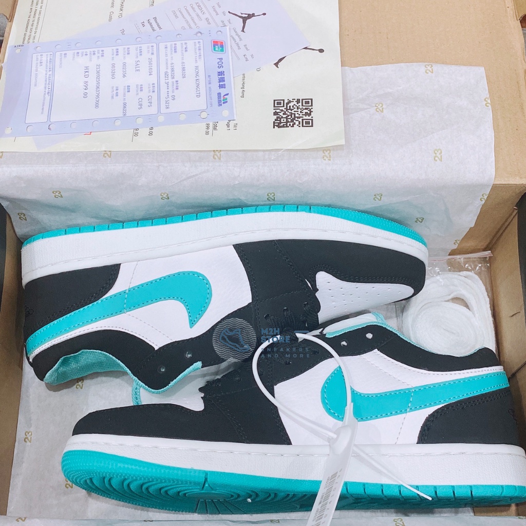 Giày Thể Thao Nam Nữ Sneaker Air Jordan 1 Cổ Thấp Xanh Ngọc Full Size | BigBuy360 - bigbuy360.vn
