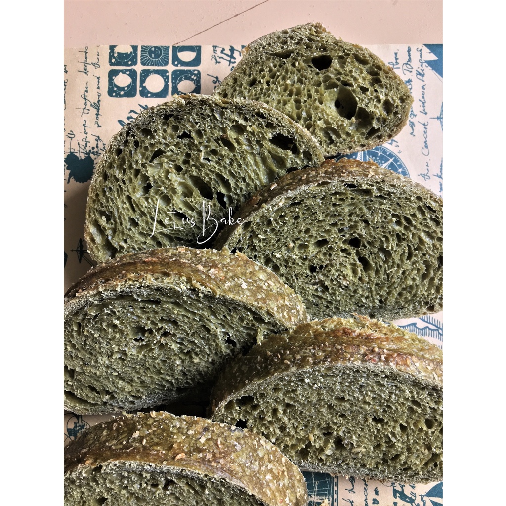 Matcha Japanese Green Tea Sourdough Bread 350g Bánh Mì Trà Xanh Men Chua Tự Nhiên