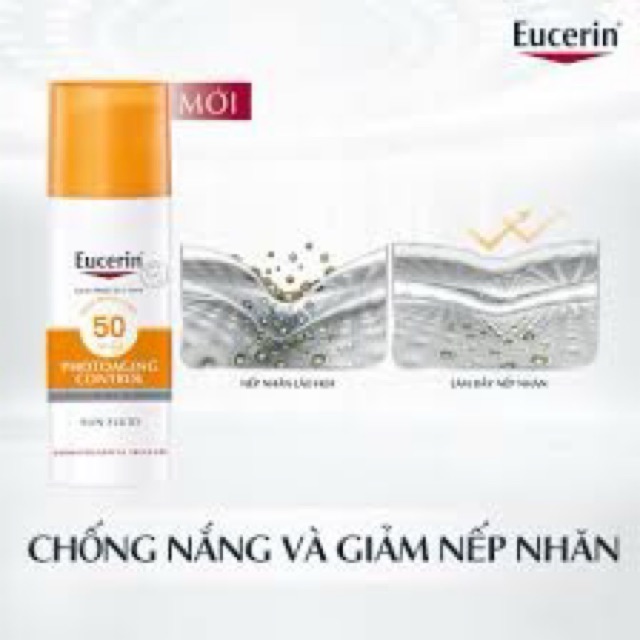 Kem chống nắng giúp giảm nếp nhăn và ngăn ngừa lão hóa Eucerin Sun Fluid Photoaging Control SPF 50