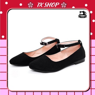 Giày Búp Bê Nữ Khải Nam Có Quai Màu Đen