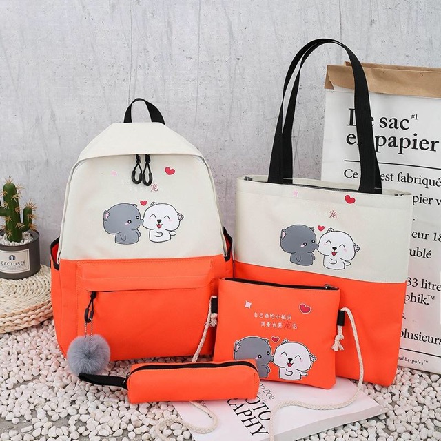 Balo Bộ 4 Món 2 Chú Chó Kiss Cực Cute ( size to)