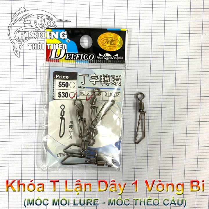 Khóa Link Câu Cá Delfico Lận Dây 1 Vòng Bi Chuyên Dùng Móc Mồi Lure, Thẻo Tải Trọng Đến 49.8kg