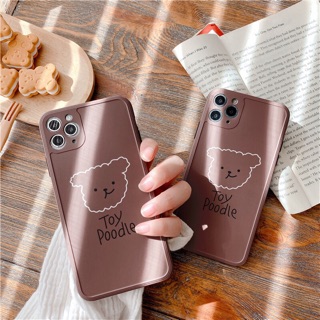 Ốp lưng iphone bảo vệ camera Chó Poodle Nâu