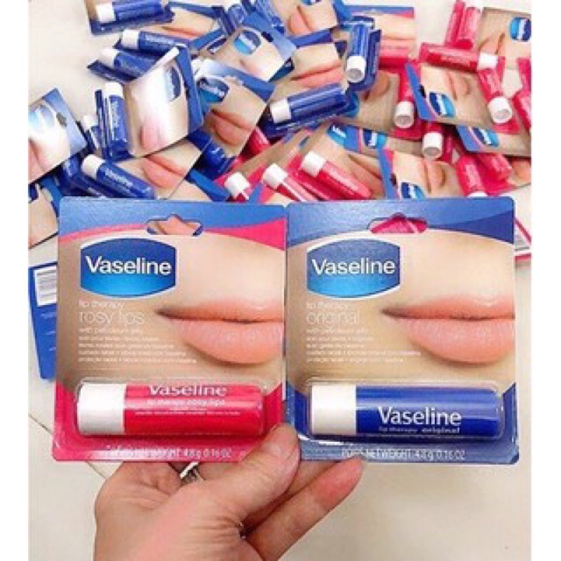 son dưỡng môi Vaseline dạng thỏi Lip Therapy Stick: Mềm Mịn Original và Hồng Xinh Rosy Lips (4.8g