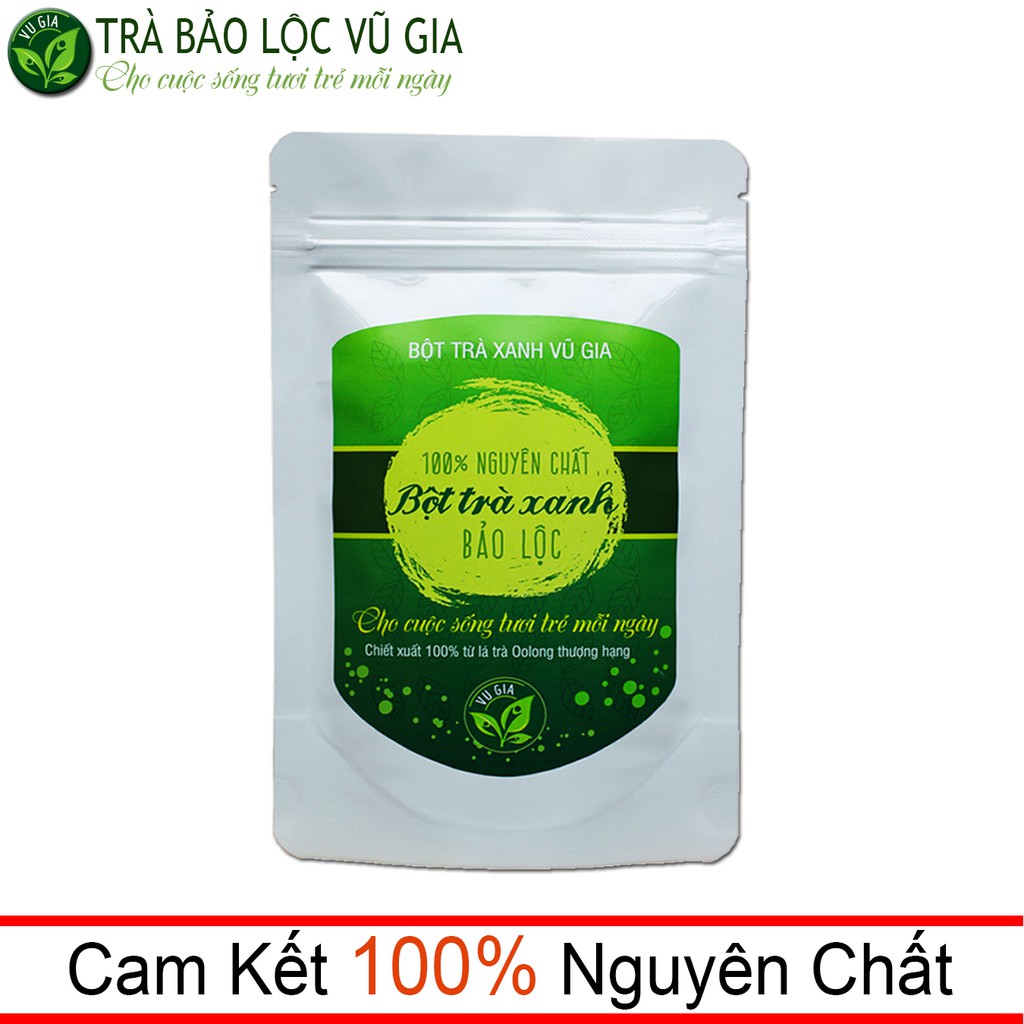 Bột Trà Xanh Nguyên Chất Bảo Lộc 100g (dạng túi) - Vũ Gia