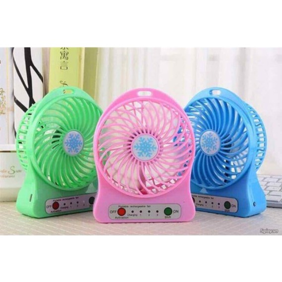 Quạt sạc tích điện mini 3 tốc độ gió tặng kèm 1 pin + 1 dây cáp sạc Store4girls