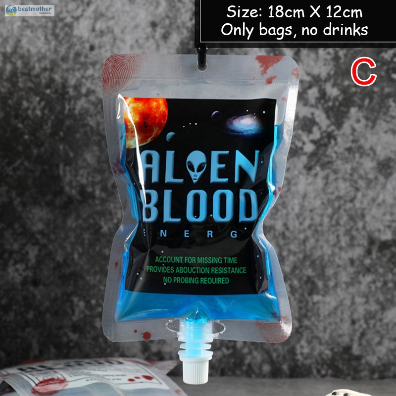 Túi đựng nước uống thiết kế dạng bịch máu thích hợp cho trang trí tiệc Halloween