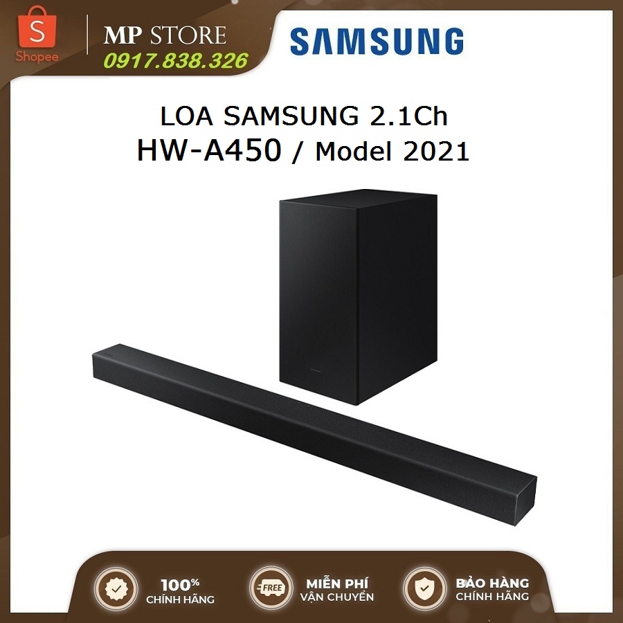 [Mã 11ELSALE hoàn 7% đơn 300K] Loa Thanh Soundbar Samsung HW-A450 / HW-T420 2.1 ch 300W, Hàng chính hãng