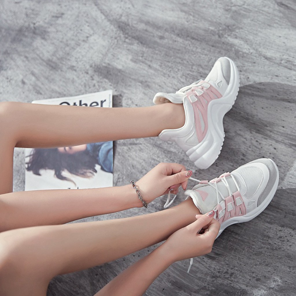 Giày Thể Thao Nữ MS 18 Giày Sneaker Nữ Có Đế Tăng Chiều Cao Với Phong Cách Thời Trang Hàn Quốc Xinh Xinh Cá Tính