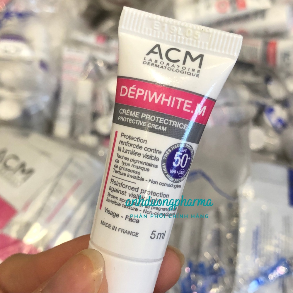 Kem chống nắng giảm nám và sạm da Depiwhite M Protective Cream SPF 50+ - Minisize 5ml