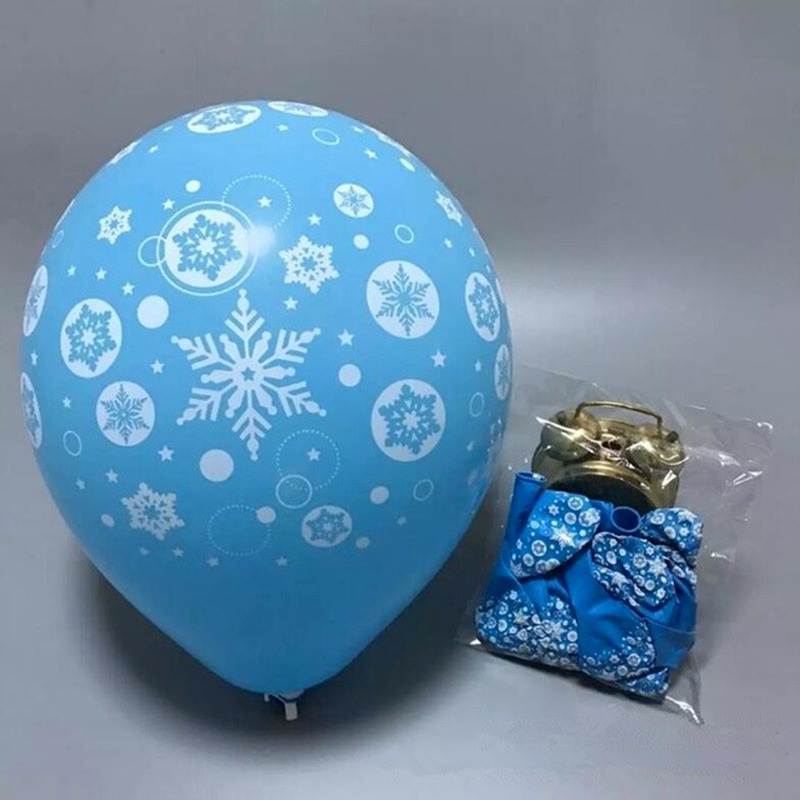 Set 10 Bong Bóng Cao Su Hình Bông Tuyết Trang Trí Tiệc Giáng Sinh Năm Mới
