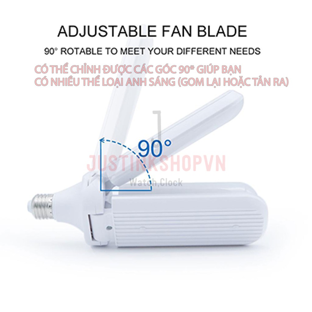 Đèn led 4 cánh hình cánh quạt siêu sáng 45w chui tròn tiết kiệm điện - JLVQ-4499-DL4C