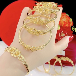 Vòng tay kiểu hoa mai mạ vàng 24 cực đẹp để dùng trong đám cưới