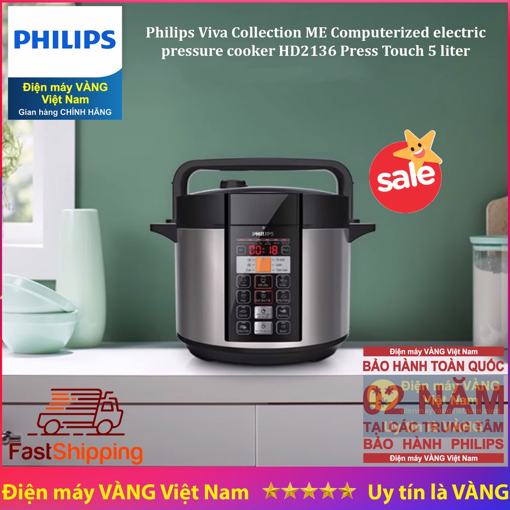 Nồi áp suất điện tử Philips HD2136 5 lít