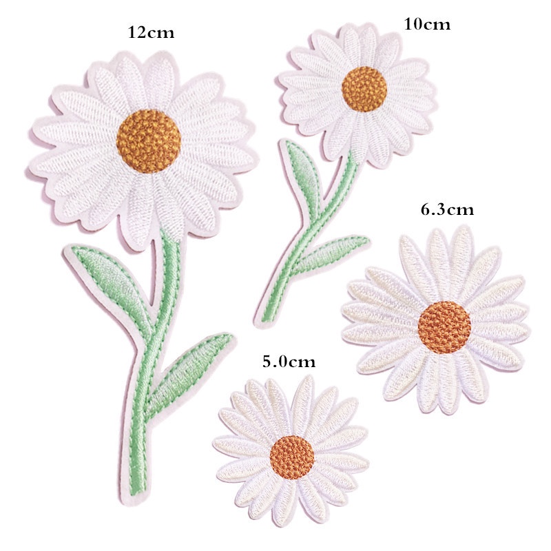 Sticker ủi thêu hình hoa cúc xinh xắn