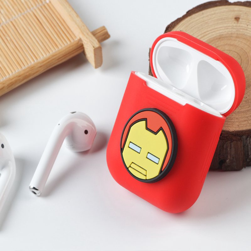 Vỏ Đựng Bảo Vệ Hộp Sạc Tai Nghe Airpods 1 / 2 Bằng Silicone Hình Marvel Avengers