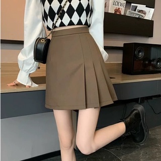 Chân váy xếp ly ngắnTennis có quần trong cạp cao dáng xòe màu nâu đen Chân váy chữ a công sở dáng dài vải mềm đi học đẹp