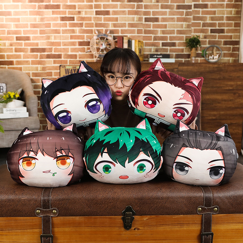 Gối in hình Anime Kimetsu no Yaiba nezuko tanjirou Kanroji Mitsuri Agatsuma Zenitsu Kochou Tomioko cỡ 25x25cm 35x30cm