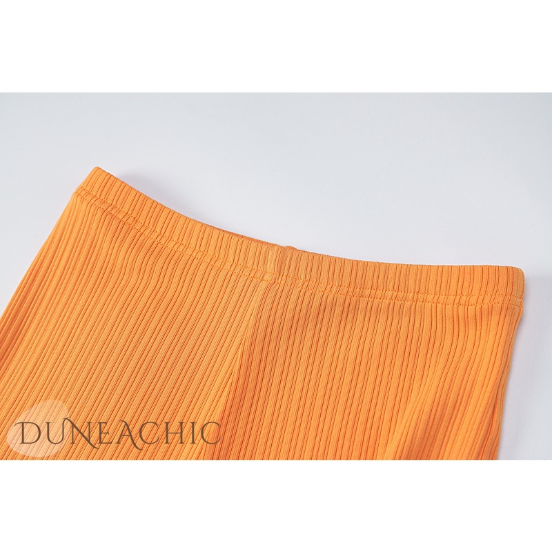 DUNEA Bộ đồ gồm áo ngắn không tay + quần ống loe thời trang quyến rũ cho nữ