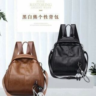 Balo nữ thời trang tặng móc khóa gấu
