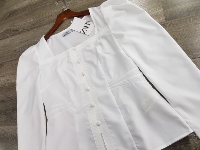 Áo blouse cổ vuông tay phồng - A.8