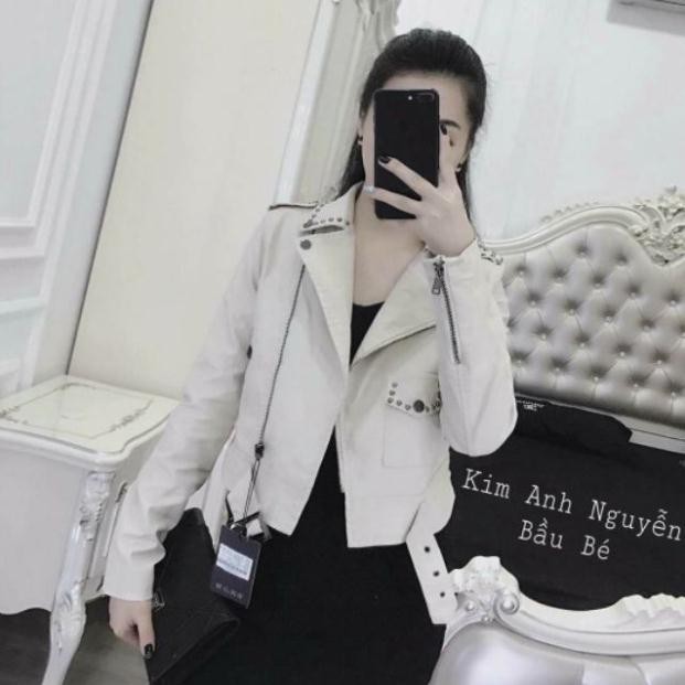 Bán sỉ áo da đinh tán cổ bẻ loại 1