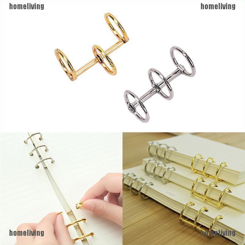 【homeliving】1X Metal Notebook Loose Leaf Binder Binder Ring Snap Album Split Hinged Keyring