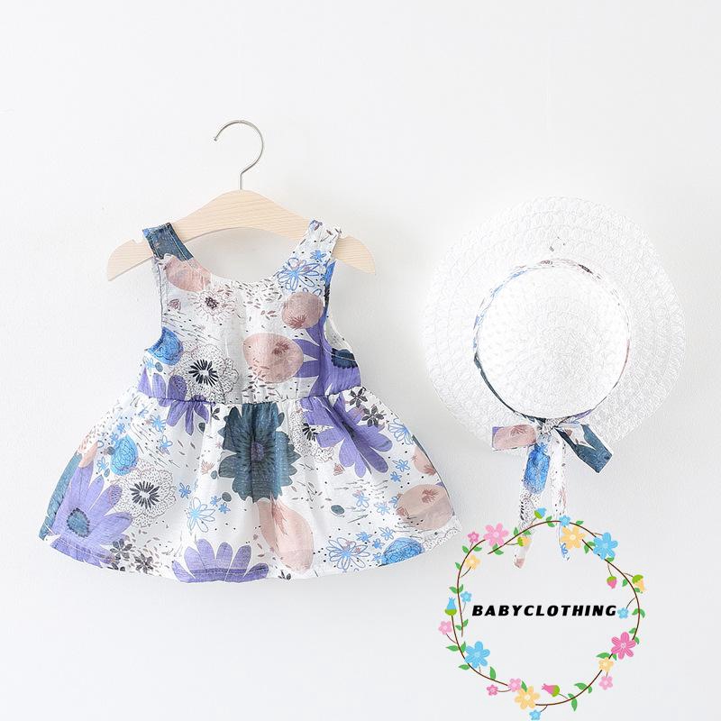 Đầm Hoa Sát Nách Cho Bé Gái