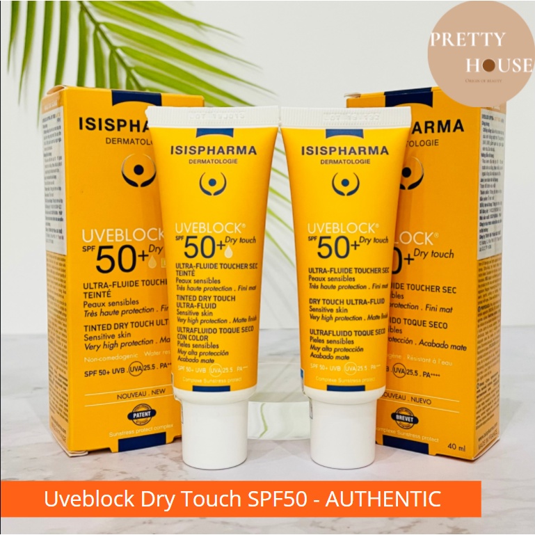 [DATE MỚI-PHÒNG KHÁM DA]Kem chống nắng dành cho da dầu, nhạy cảm Uveblock Dry Touch SPF30/50 ISIS PHARMA