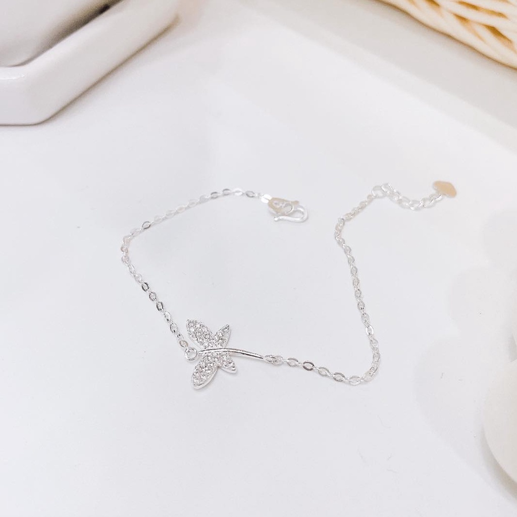 Vòng tay bạc nữ PANSY hình cánh bướm duyên dáng, lắc tay nữ bằng bạc ta đẹp giá chất