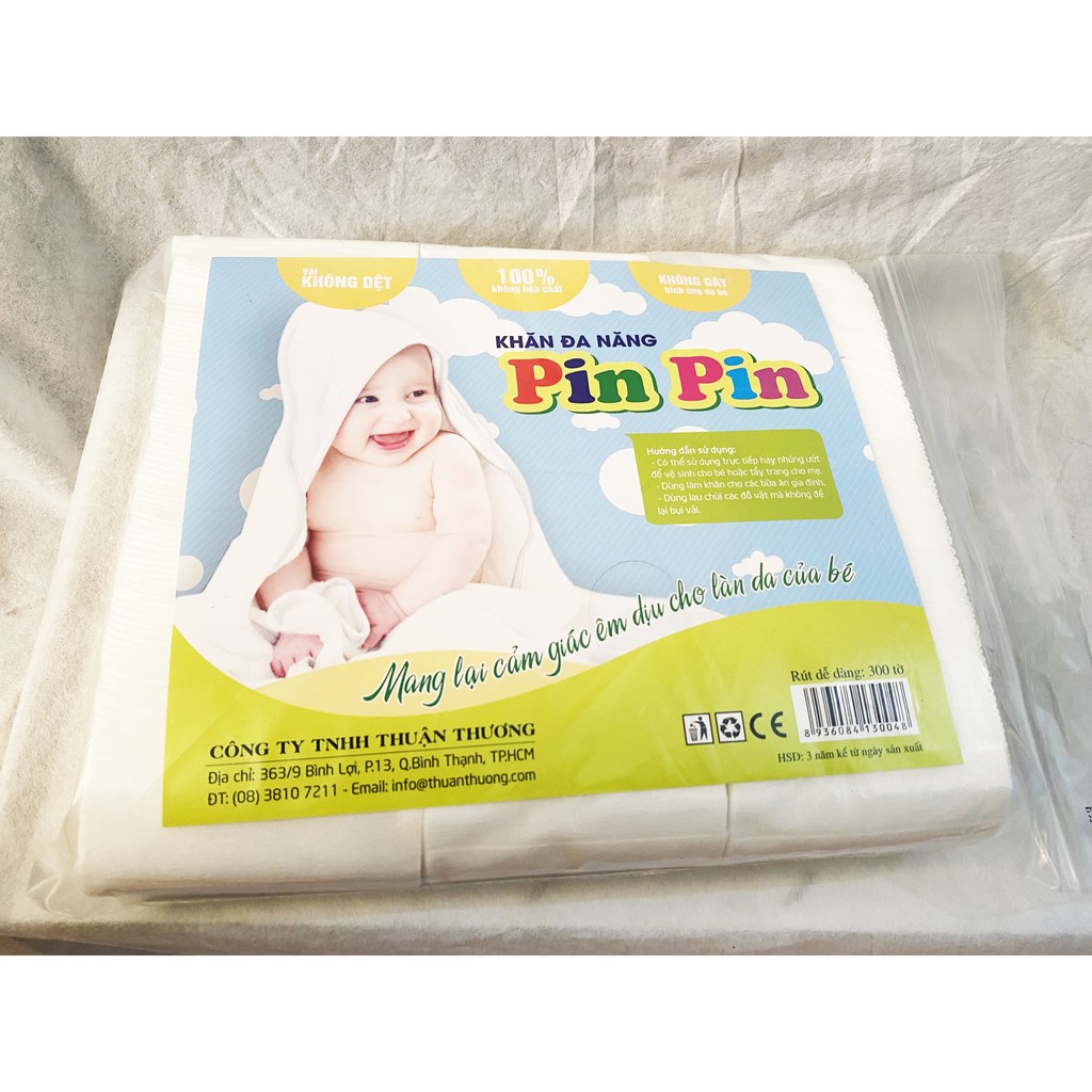 Khăn vải khô đa năng (300 tờ) dùng đa năng tẩy trang lau mặt vệ sinh người lớn &amp; trẻ em mềm mịn sạch sẽ an toàn tiện lợi
