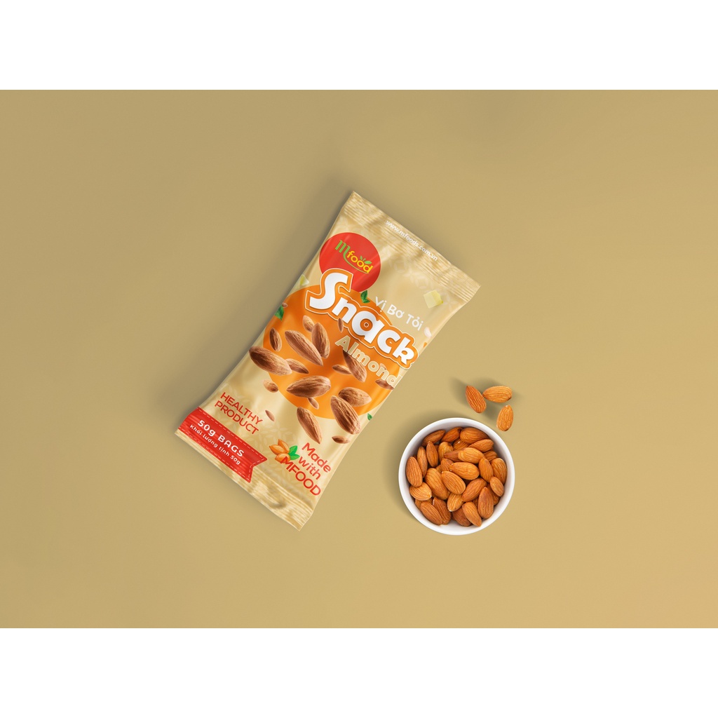 SNACK HẠNH NHÂN TẨM VỊ BƠ TỎI - TÚI 30G