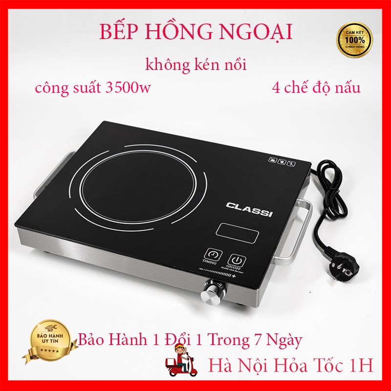 BẾP HỒNG NGOẠI ĐƠN Cao cấp KALAS - Không kén nồi - Công suất 3500W - BH 6 tháng