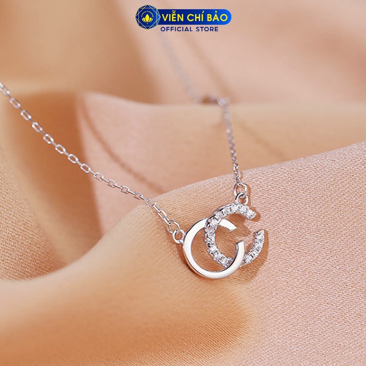 Dây chuyền bạc nữ Guc.ci đính đá chất liệu bạc 925 thời trang phụ kiện trang sức nữ Viễn Chí Bảo D400405