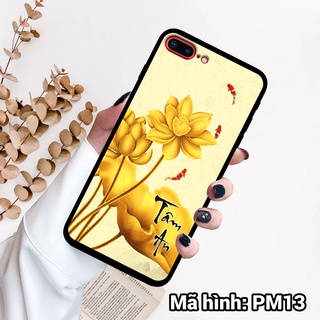 Ốp điện thoại IPHONE 7/7 PLUS/8/8 PLUS in hình hoa sen,cá chép phong thủy – lưng kính tráng gương viền dẻo