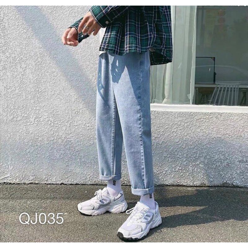 Quần Jeans Baggy Nam Bassic Màu Xanh Bạc, size 27-32, MS 40 | BigBuy360 - bigbuy360.vn