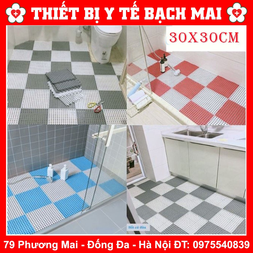 Tấm Thảm Nhựa Lót Sàn Lỗ Kháng Khuẩn Chống Trơn, Trượt, KT30*30cm Sạch Sẽ, Thoáng Mát, Êm Chân, An Toàn