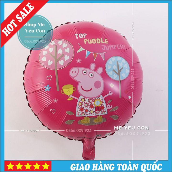 Bóng Bay Hình Heo, Bóng Heo Peppa, Heo Hồng 10inch, Trang Trí Sinh Nhật Sự Kiện Tiệc Thôi Nôi Đầy Tháng FREESHIP